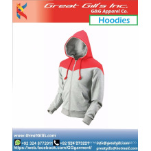 Two color custom made stylish winter warm hoodie with design